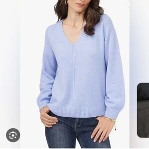 Vince Camuto Small Light Blue V-Neck Sweater